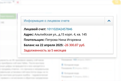 Сведения о долге